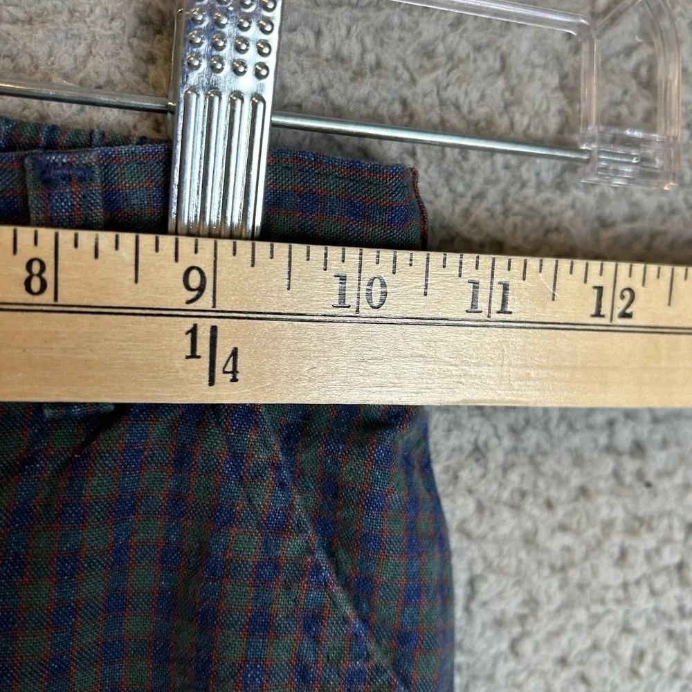 Vintage OshKosh B'gosh Plaid Pants 6R Blue Green Made In USA